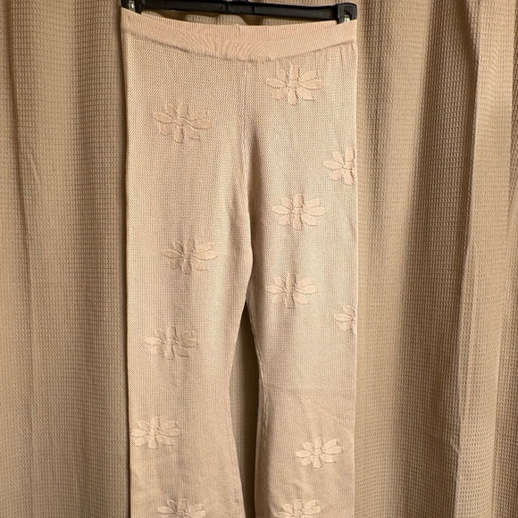 Lelis Knit Bell Bottom Pants Tan Women's XS - Picture 1 of 10